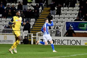Matty Daly sent Hartlepool United into the last eight of the EFL Trophy. Picture by FRANK REID