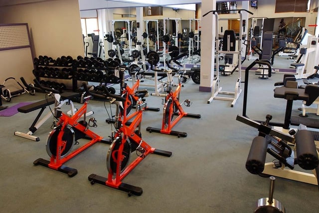 The gym had a good variety of fitness equipment.