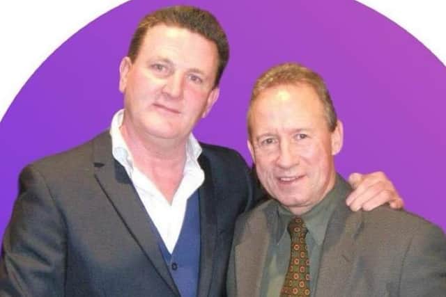 John McGovern with Hartlepool born radio host Paul 'Goffy' Gough.