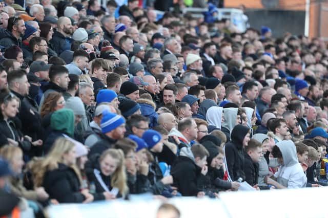 Hartlepool United supporters look on at the Suit Direct Stadium. (Credit: Mark Fletcher | MI News)