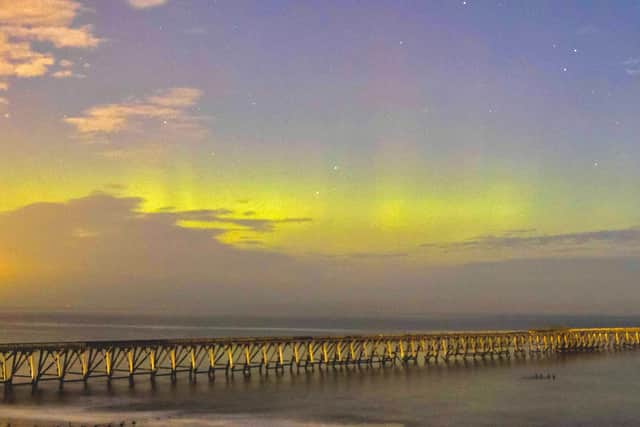 The Northern Lights captured over Steetley in Hartlepool by photographer Paul Gale.