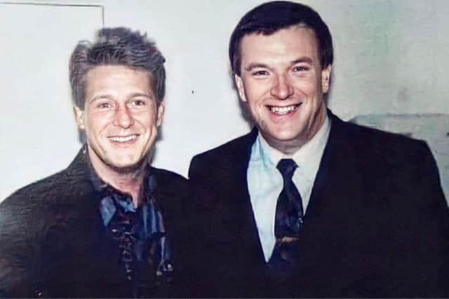 Keith Thomas (right) with entertainer Joe Longthorne.