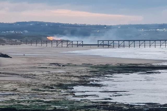 A photo taken by Barry Hodge showing a blaze on the coast on the evening of Tuesday, March 23.