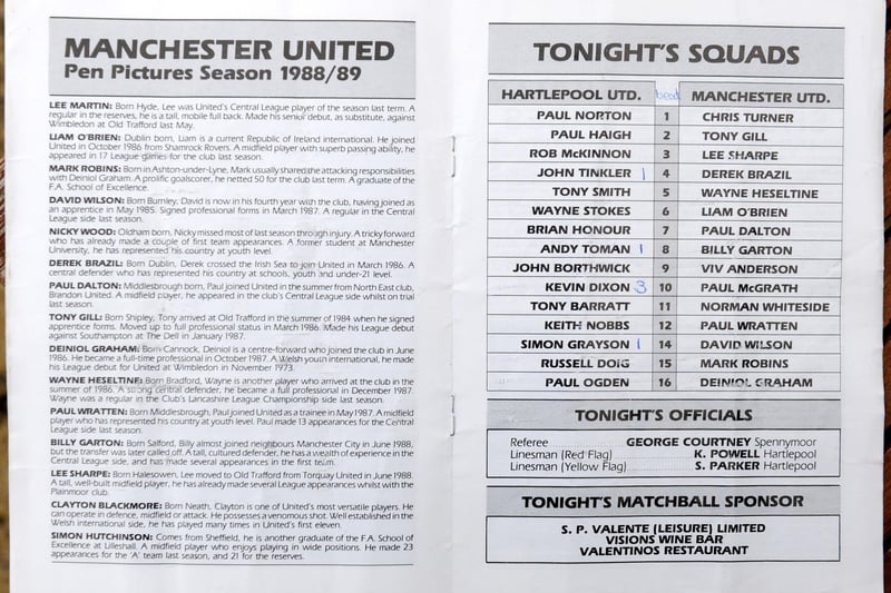 Strong enough. Norman Whiteside, Paul McGrath, Viv Anderson and Mike Duxbury - who was a change to the side listed in the match programme - were all seasoned internationals. Lee Sharpe and Mark Robins would later establish themselves as top-flight players.
