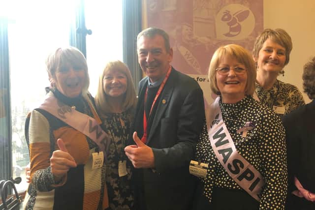 Hartlepool MP Mike Hill spoke to WASPI women from Hartlepool at an event in Westminster.