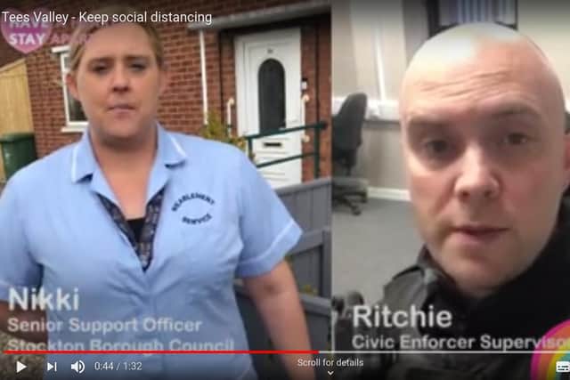 Two key workers who feature in the new video urging people to stick to social distancing.