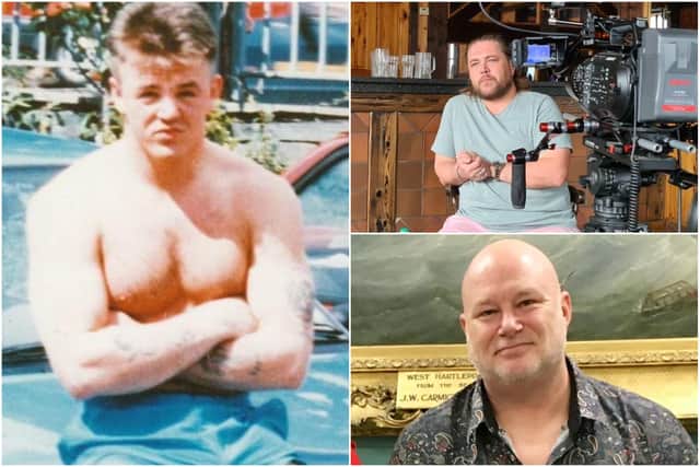 The life of Lee Duffy (left) is the subject of Too Far Too Soon made by Hartlepool's Paul Suggitt (bottom) featuring Jamie Boyle (top).