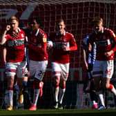 Duncan Watmore celebrates scoring for Middlesbrough.