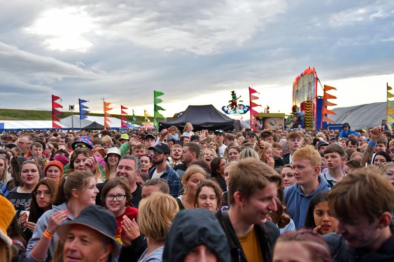 Thousands of fans wait for Bastille to perform at Hartlepool's Soundwave Festival at Seaton Reach.