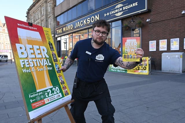Der Wetherspoon-Pub „The Ward Jackson“ in Hartlepool veranstaltet ein ...