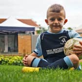 Jack Dale , 7, pictured in his Shotton Colts FC kit ahead of Stoma Awareness Day on Saturday, October 1.