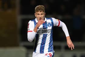 Louis Stephenson made his Hartlepool United first team debut in the FA Cup win over Harrogate Town. (Credit: Mark Fletcher | MI News)
