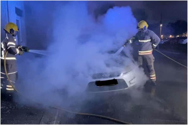 Firefighters from Peterlee fire station were called to tackle a vehicle fire in the Shotton Colliery area on Friday night.