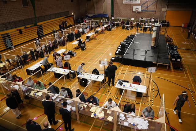 Counting teams busy at Hartlepool's Mill House Leisure Centre.
