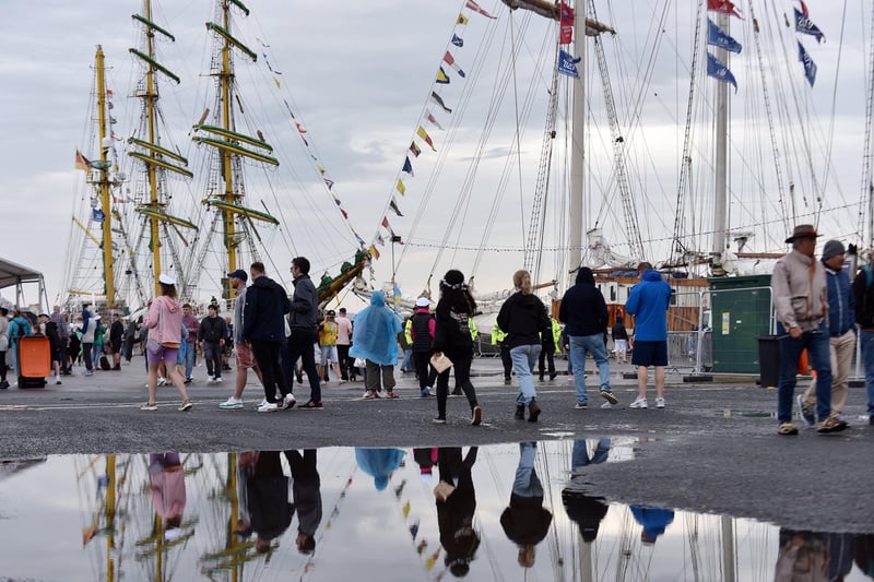 The rain did not deter visitors to the Hartlepool Tall Ships Races on Saturday evening.