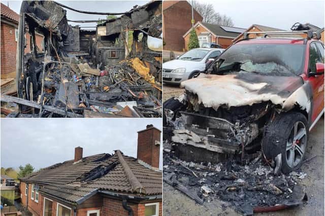 The family's house, car and caravan were set alight in a suspected arson attack