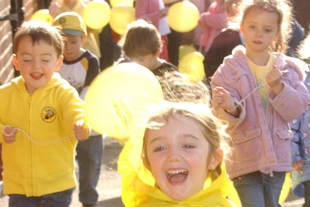 A sponsored walk from the Sacred Heart Nursery in 2005. Is there someone you know in this photo?