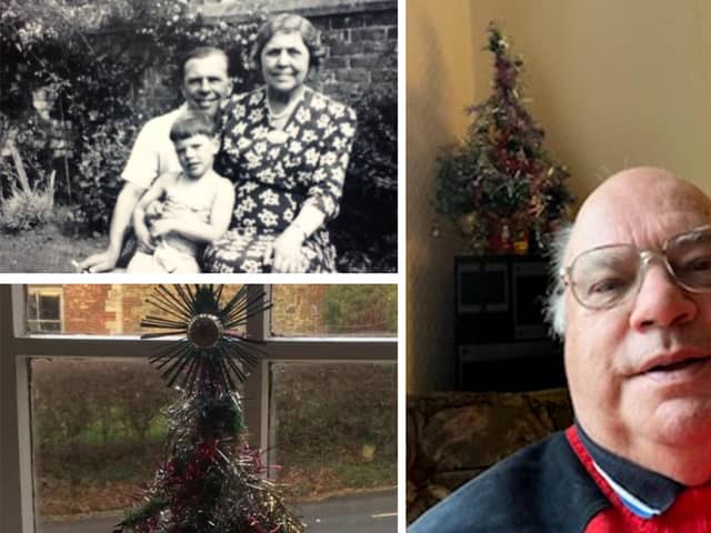 Peter Olsen and his Christmas tree which is still on display more than 100 years after it was first used.