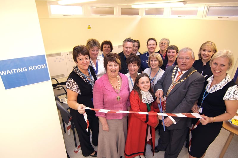 High Peak Mayor Robin Baldry officially opened the new waiting area at Buxton Hospital in 2009, part of a major redevelopment of services there. The Mayor is pictured with Melissa Dalton, MIU Matron AT Buxton Hospital and her team. Robin Baldry was accompanied by Charlotte Bentley (10), who had won a competition to be Mayor for the Day