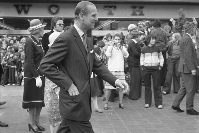 Sign our book of condolence for the Duke of Edinburgh, pictured here during a royal walkabout in Hartlepool town centre as part of the Silver Jubilee visit in 1977.