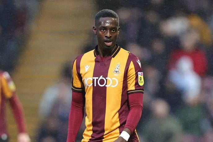 Eisa worked under John Askey at Shrewsbury Town and the forward is available following his Bradford City release. It would require the 27-year-old to take a step down the divisions after making 16 appearances for the Bantams in 2022-23. (Photo by Pete Norton/Getty Images)
