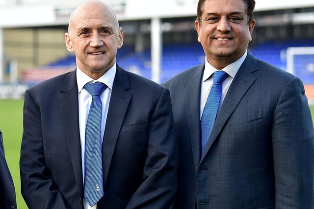 Money, pictured left with chairman Raj Singh, had a record from December 2018-January 2019 which read as: two wins, two draws and four defeats.