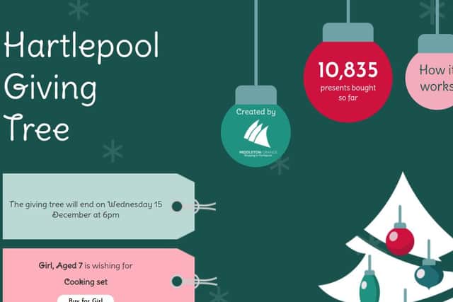The online Hartlepool Giving Tree has been another big success.