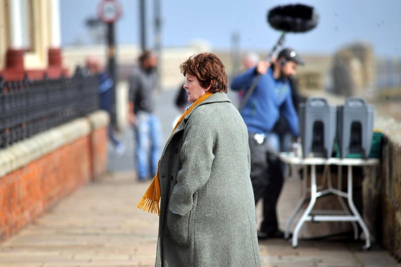 Brenda Blethyn pictured during filming at the Headland in 2014.