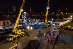 Overnight work at Hartlepool Railway Station to install new lifts as part of the £12m-plus transformation project.