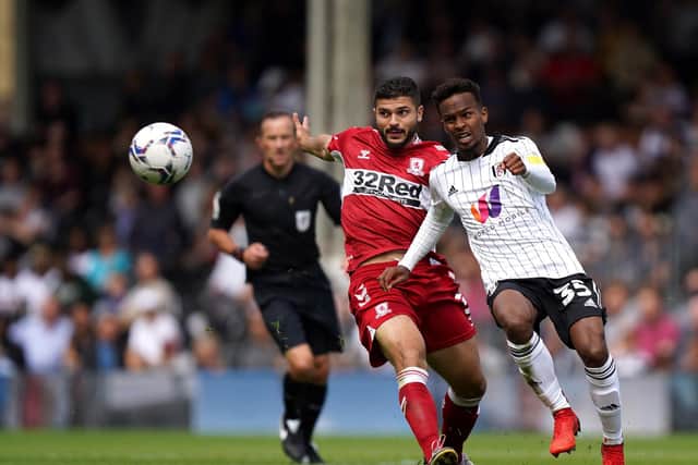 Sam Morsy playing against Fulham for Middlesbrough.