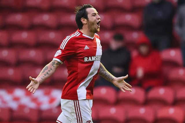 Lee Tomlin scored during Middlesbrough's memorable Championship play-off semi-final win over Brentford at the Riverside  (Photo by Laurence Griffiths/Getty Images)