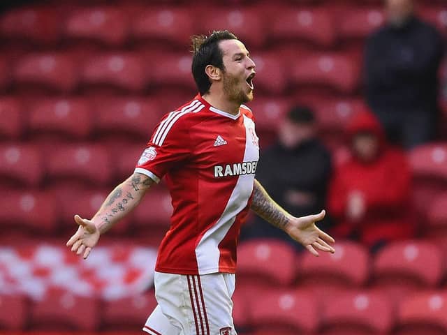 Lee Tomlin scored during Middlesbrough's memorable Championship play-off semi-final win over Brentford at the Riverside  (Photo by Laurence Griffiths/Getty Images)