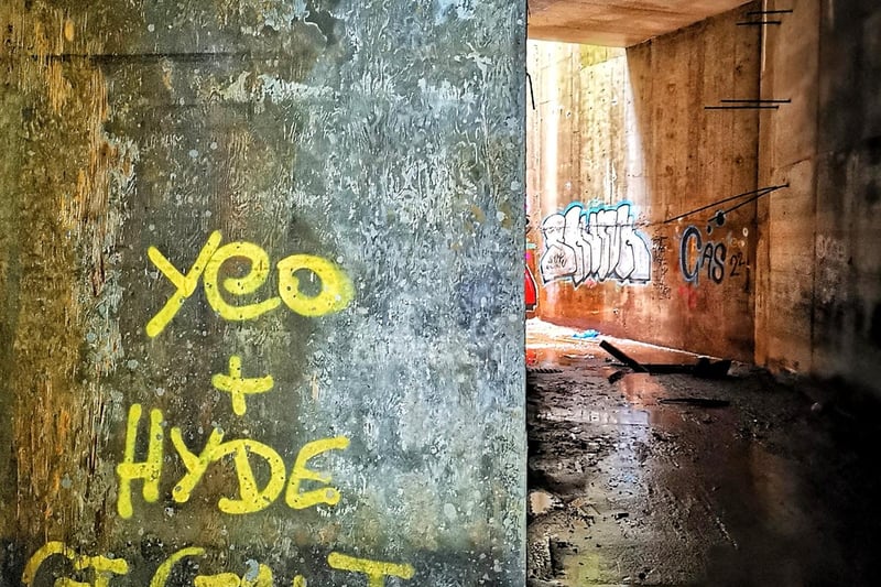 Graffiti shows people have been visiting the tunnel for at least 25 years.