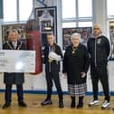 Millie Addison with the Mayor and Mayoress of Hartlepool, Councillor Brian Cowie and Veronica Nicholson and representatives from Hartlepool Headland ABC and Persimmon Homes Teesside.