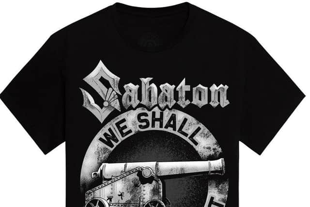 The T-shirt made by Sabaton to raise money for the Heugh Battery Museum.