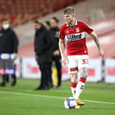 Hayden Coulson playing for Middlesbrough.