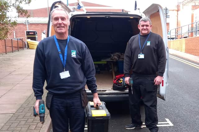 Frank Blair (left) and Scott Wallace of Hartlepool Borough Council's handyperson service.