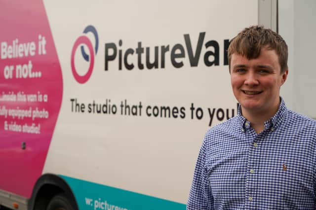 Jamie Tyerman with his new mobile studio PictureVan.