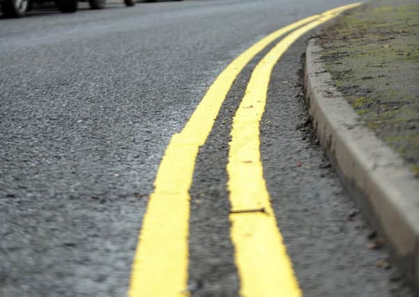 File picture of double yellow lines