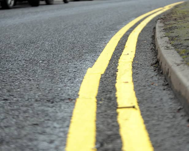 File picture of double yellow lines