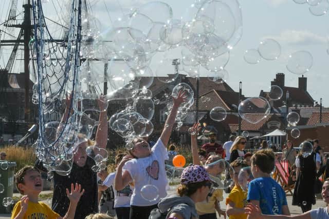 Bubble Fun at the Hartlepool Waterfront Festival Rebirth 2021, on Saturday.