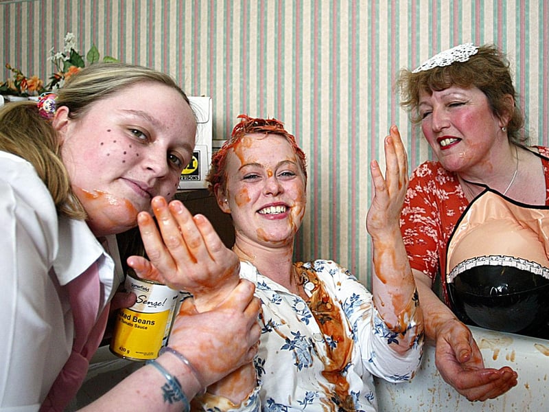 A bean bath for Kat Gilbert at Shackleton House in Jarrow 18 years ago.