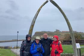 Arriving in Whitby, (left to right) Gareth Footitt, Brian Footitt, and friends Blair Kestor and Amanda Skelton.