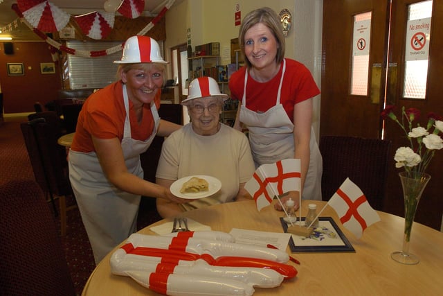 Apple pie for Jessie Egglestone in 2009 and it was Sandra Pearson and Mary Smith, right, who served it. But if you want to try a tasty bite to eat, why not celebrate Eat An Extra Dessert Day. It arrives on September 4.