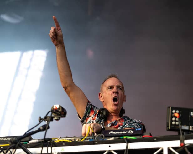 Fatboy Slim performs on the AO Live Stage on day seven of the 2020 Australian Open at Melbourne Park on January 26, 2020 in Melbourne, Australia.