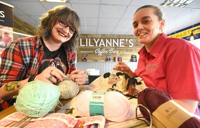 LilyAnne's coffee bar staff member Gemma Robinson (left) and owner Angela Arnold prepare to welcome guests to their drop-in support days and the new knitting and cross stitch group.
