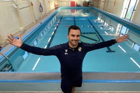 Ben Holden, sport sciences faculty leader, in the refurbished swimming pool at High Tunstall College of Science.
