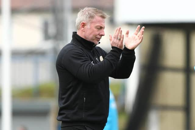 Former Hartlepool United manager Craig Hignett during the Vanarama National League match between Hartlepool United and Salford City at Victoria Park, Hartlepool on Saturday 27th April 2019. (Credit: Steven Hadlow | MI News & Sport Ltd)