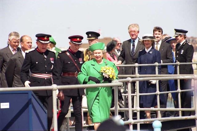 Her Majesty Queen Elizabeth II and Prince Philip visited the town on a number of occasions across the decades, pictured here on May 18, 1993, to open the Teeside Development Corporation marina and Maritme Heritage Centre.
