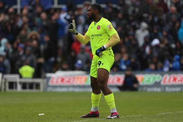 Hartlepool United did not test Stevenage's Thimothee Lo-Tutala as much as they would have liked (Photo: Mark Fletcher | MI News)